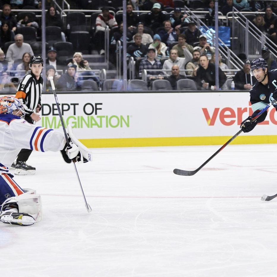 Eberle scores two goals as surging Kraken beat Oilers 3-2